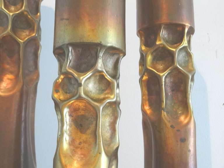 Brutalist Sculptural Candleholders by Thomas Roy Markusen In Excellent Condition In Miami, FL