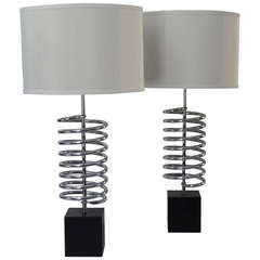 Pair of Chrome Lamps by Laurel