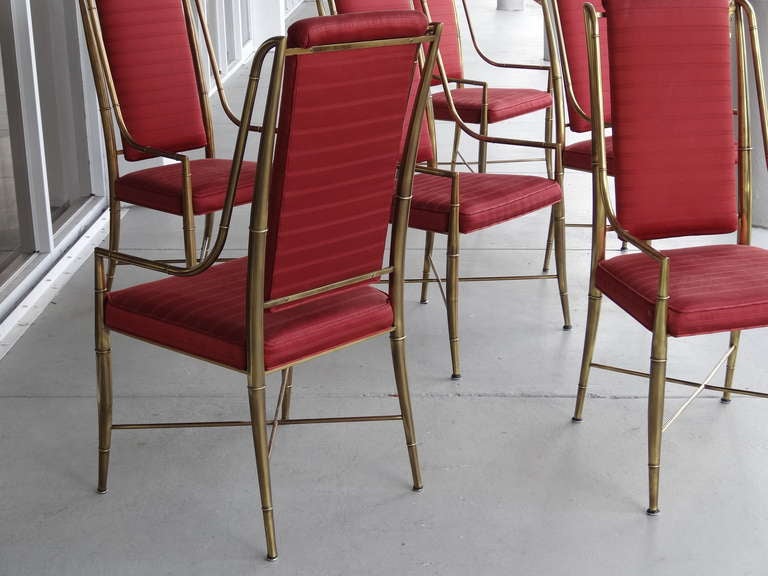6 Brass Mastercraft Dining Chairs 1