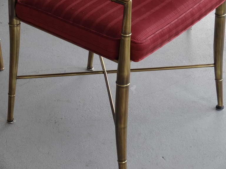 6 Brass Mastercraft Dining Chairs 5