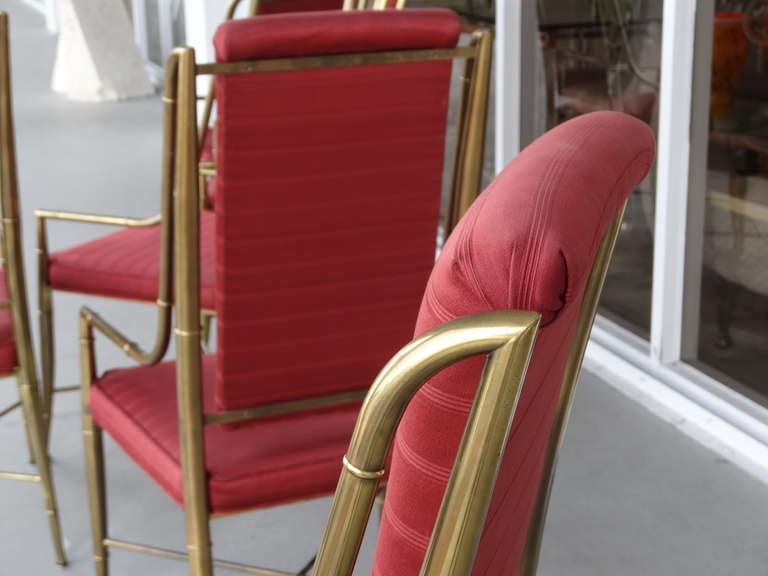 6 Brass Mastercraft Dining Chairs 4