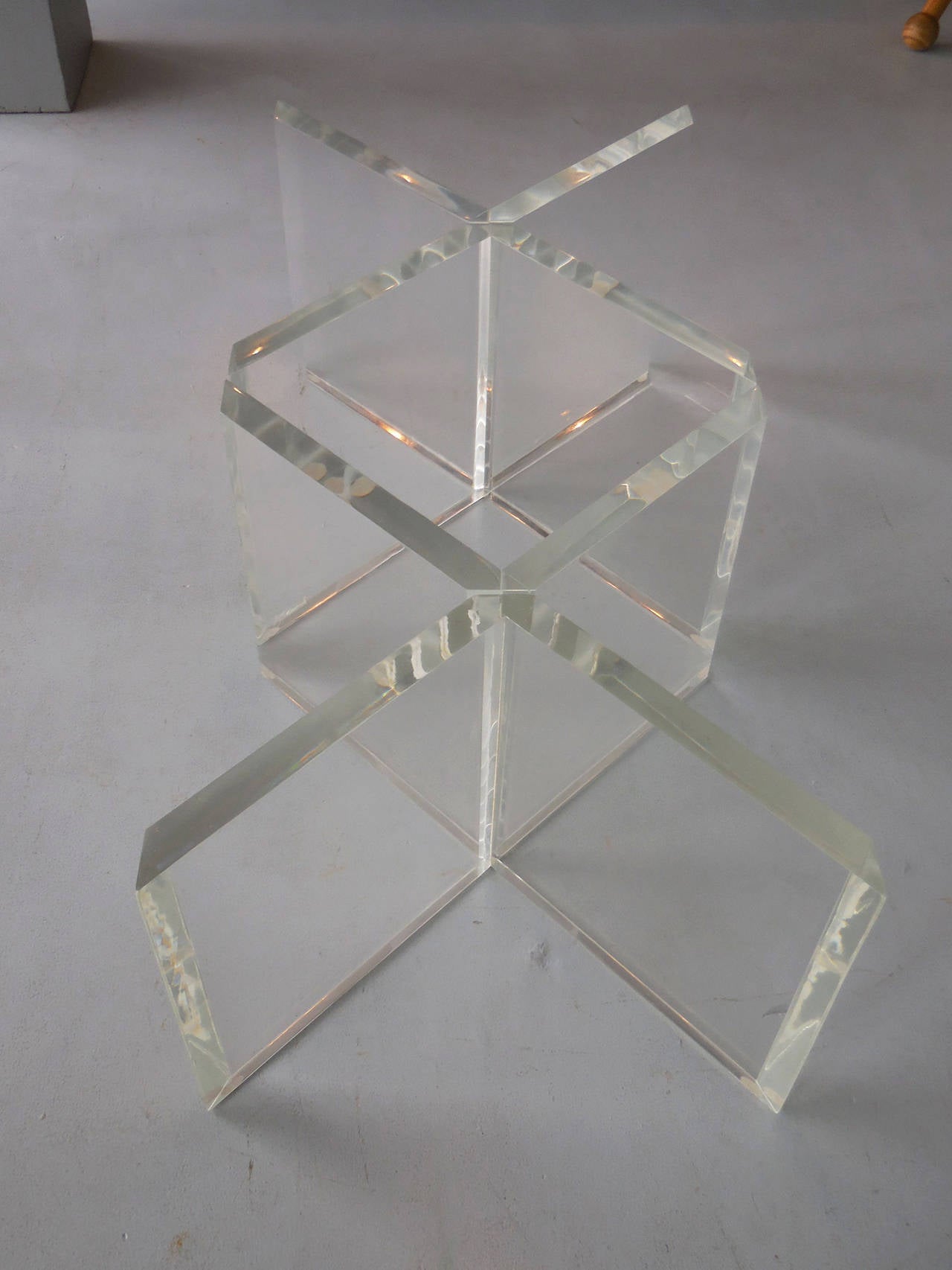 Lucite and Glass Coffee Table by John Mascheroni In Excellent Condition In Miami, FL