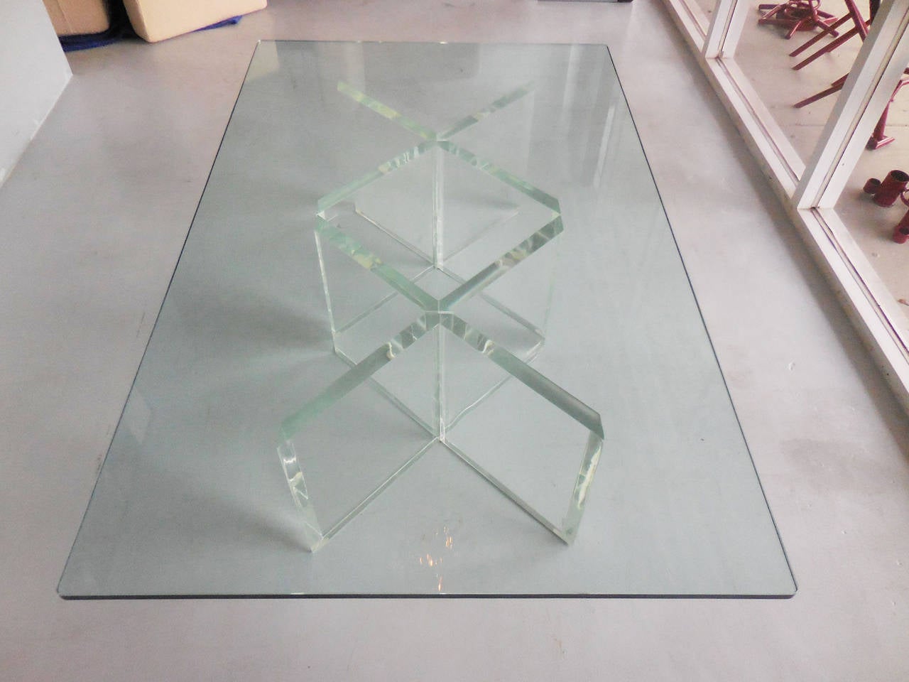 Lucite and Glass Coffee Table by John Mascheroni 1