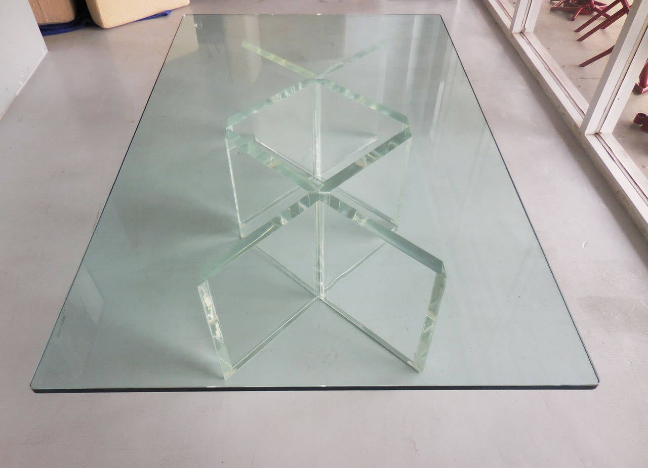 Lucite and Glass Coffee Table by John Mascheroni 2
