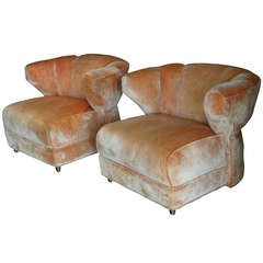 Pair of James Mont Lounge Chairs