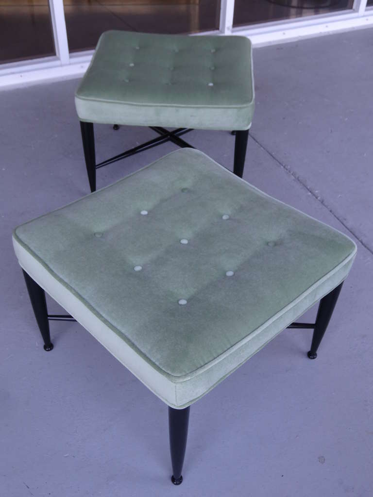 Mid-20th Century Pair of Dunbar Thebes  Stools