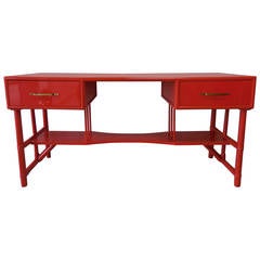 Slender Tommi Parzinger Attributed Desk for Willow and Reed 12