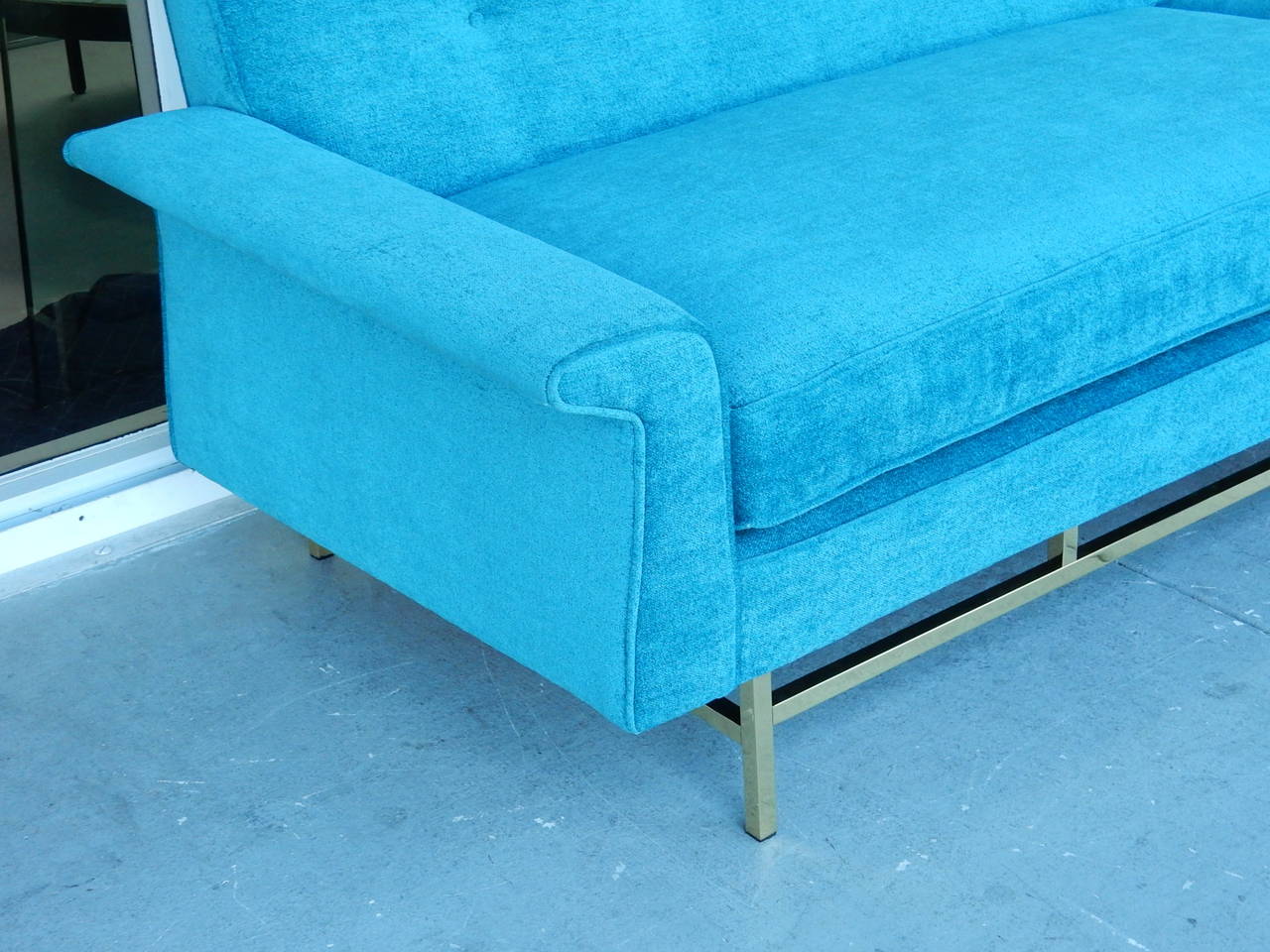 Mid-20th Century Mid Century Sofa with Brass Base