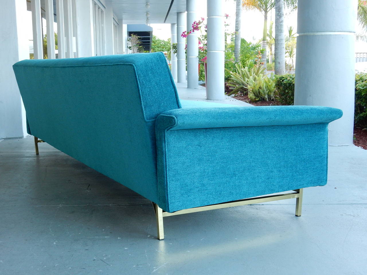 Mid Century Sofa with Brass Base 2
