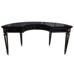 Brass and Lacquer Desk by Mastercraft