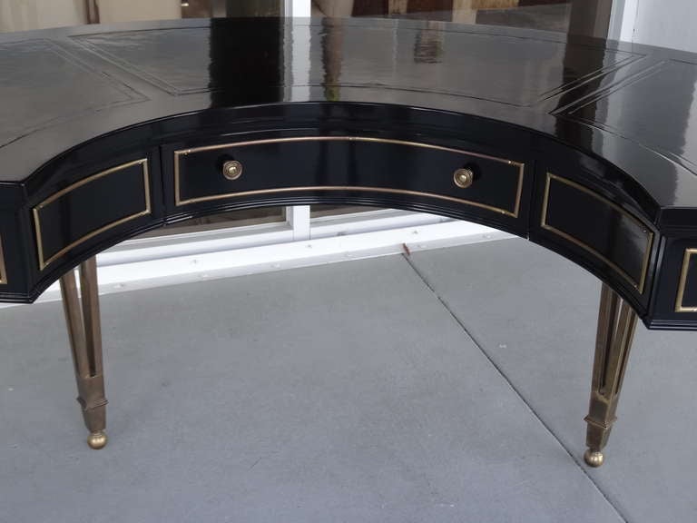 Brass and Lacquer Desk by Mastercraft
