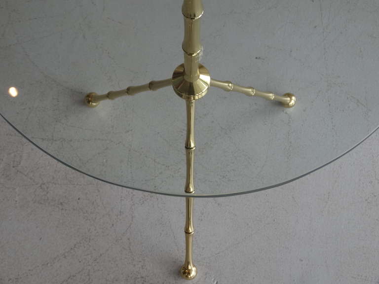 Brass Italian Faux Bamboo Table