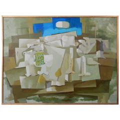 Large Mid-Century Oil Painting 8