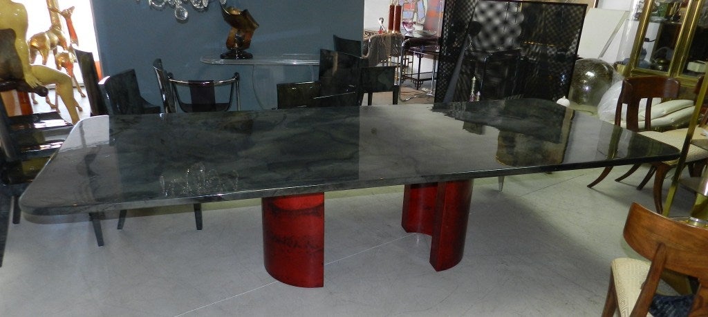 Impresive table. 10' long and 4' wide. Highest quality possible. Glossy finish.
