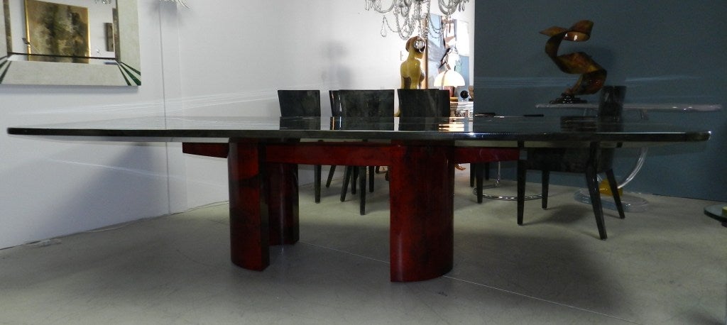 10' Long Goat Skin Conference Dining Table 1