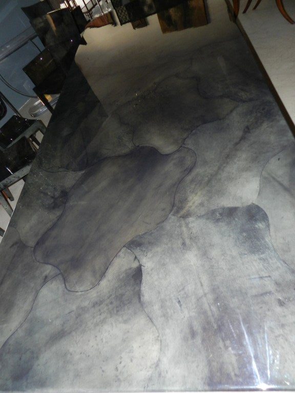 10' Long Goat Skin Conference Dining Table 2