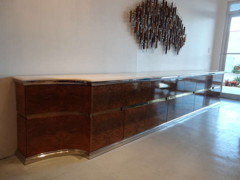 American Stainless Steel and Brass Sideboard