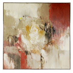 Vintage Abstract Expresionist Painting by Elba Alvarez