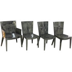 Vintage 8  Goat Skin Dining Conference Chairs