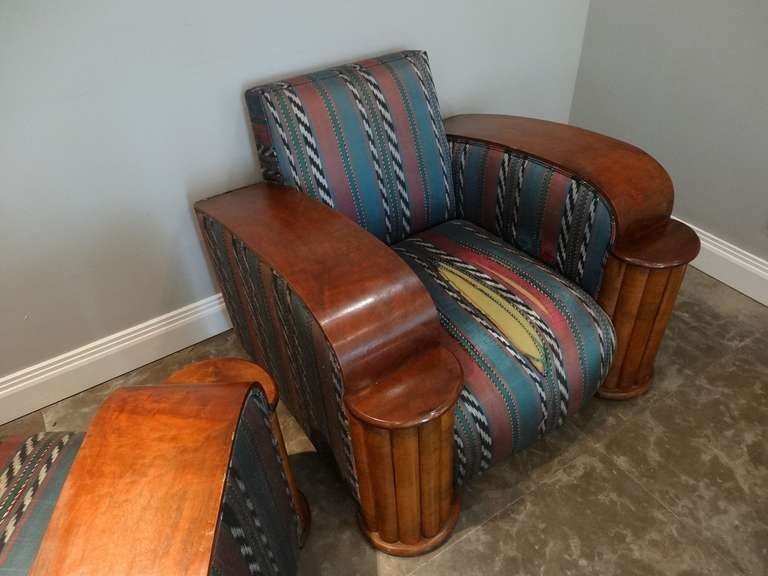 Wood South African Art Deco Club  Chairs