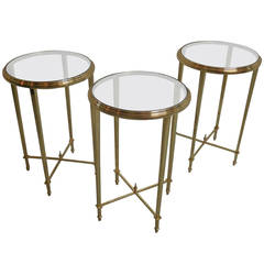 Three Brass Drink Tables, 1960s