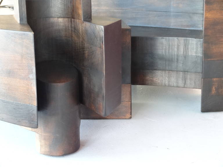 Italian Futurist, Walnut Sculptural Coffee Table 1