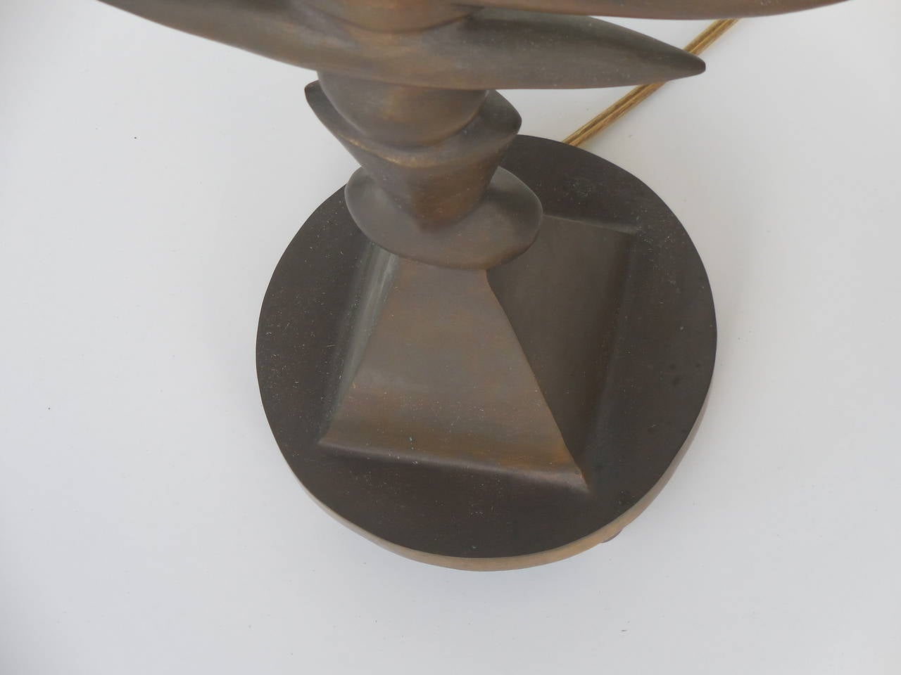 Late 20th Century Pair of Bronze Lamps by Tom Corbin