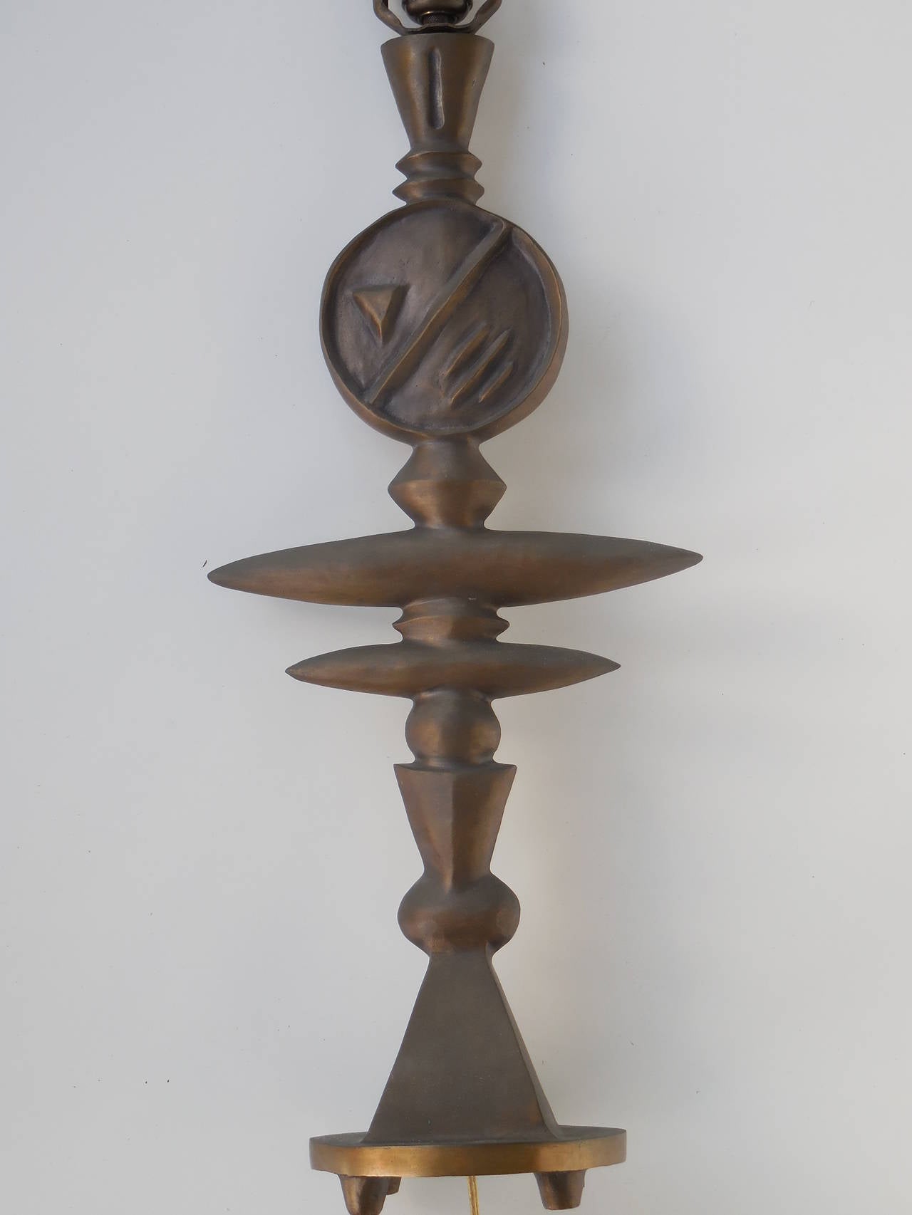 Pair of Bronze Lamps by Tom Corbin