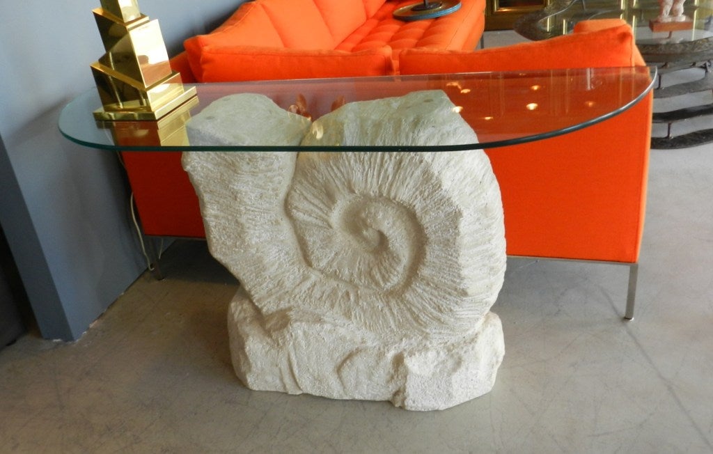 1980s Plaster Ammonite Console