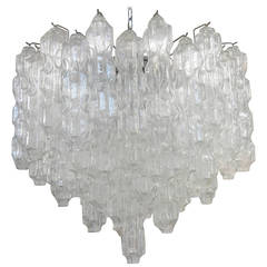 Large 1960s Chandelier with Abstract Sculptural Glass 9