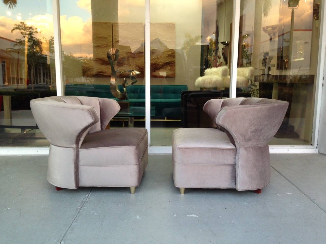 Mid-Century Modern Pair of Lounge chairs by James Mont