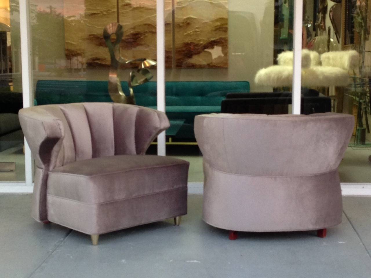Mid-20th Century Pair of Lounge chairs by James Mont
