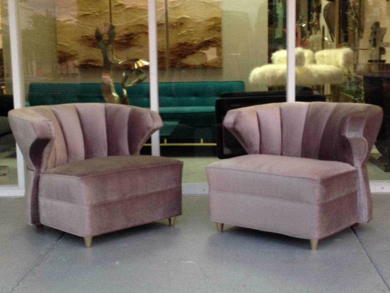 Pair of Lounge chairs by James Mont In Excellent Condition In Miami, FL