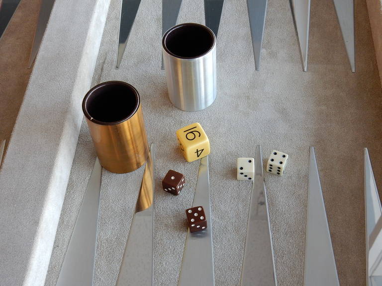 Stainless Steel Backgammon Game Table by Pace 3