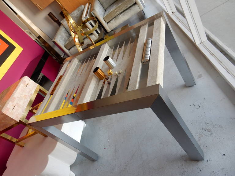 Stainless Steel Backgammon Game Table by Pace 1