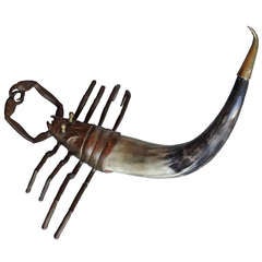 Large Bronze and Horn Scorpion Sculpture