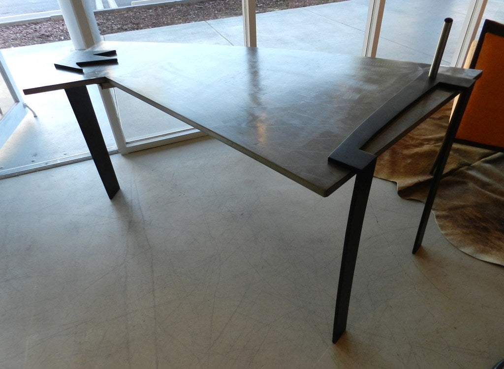 American Modern Studio Steel Desk Signed and Dated 1995 For Sale