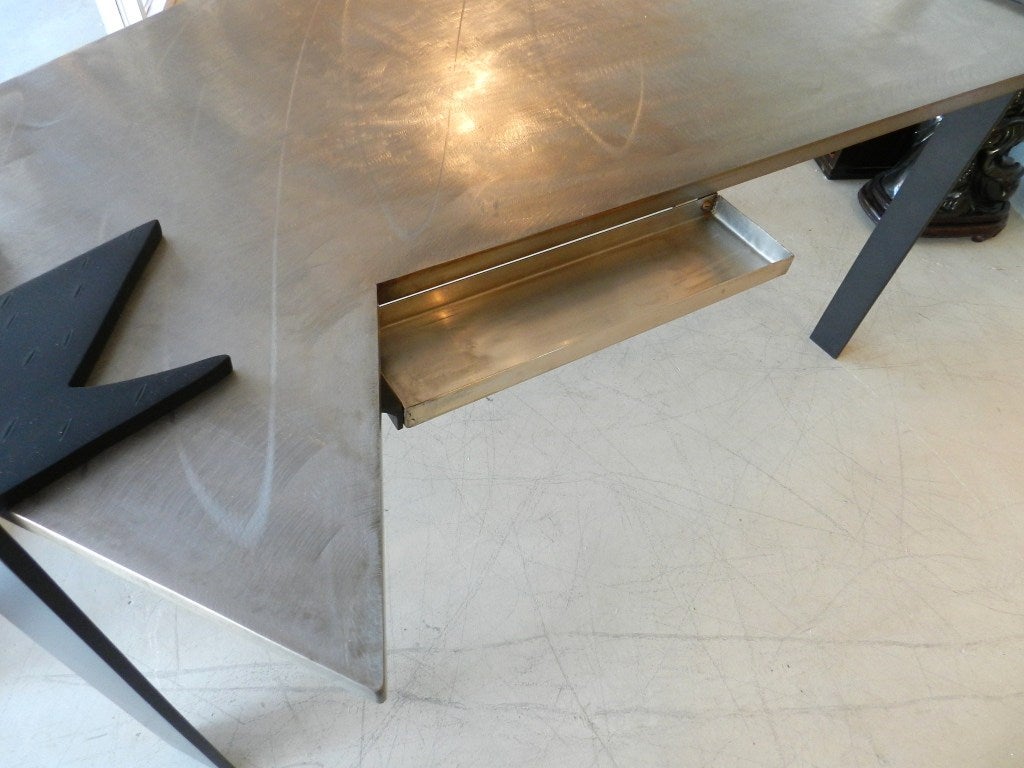Modern Studio Steel Desk Signed and Dated 1995 For Sale 2