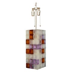1970s Large Murano Blocks Table Lamp