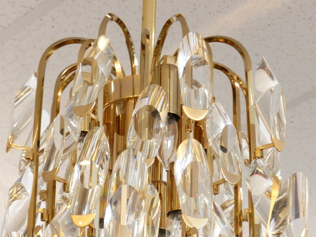 Brass Italian Crystal Chandelier