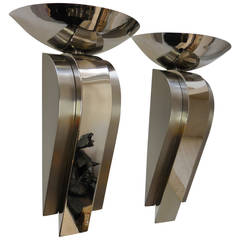 Large Stainless Steel Sconces