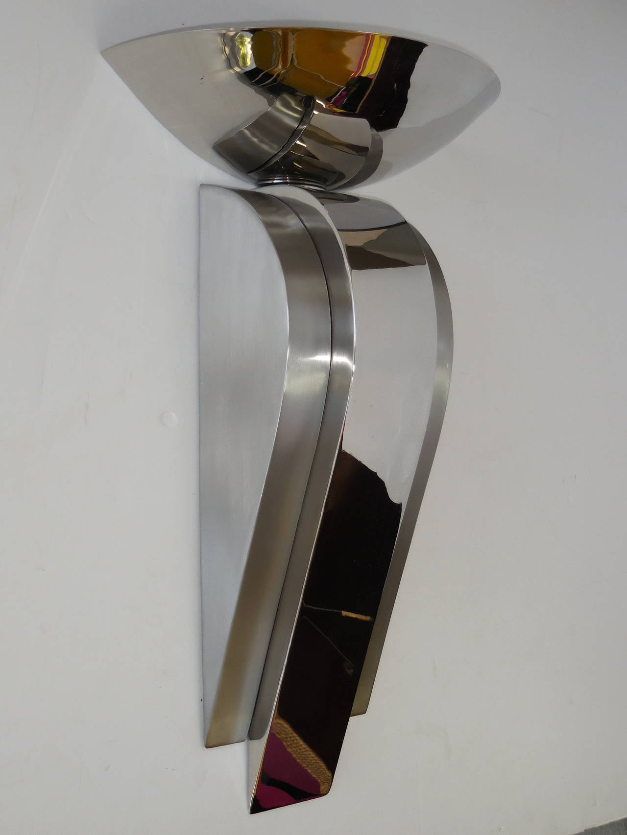 Large Stainless Steel Sconces 1