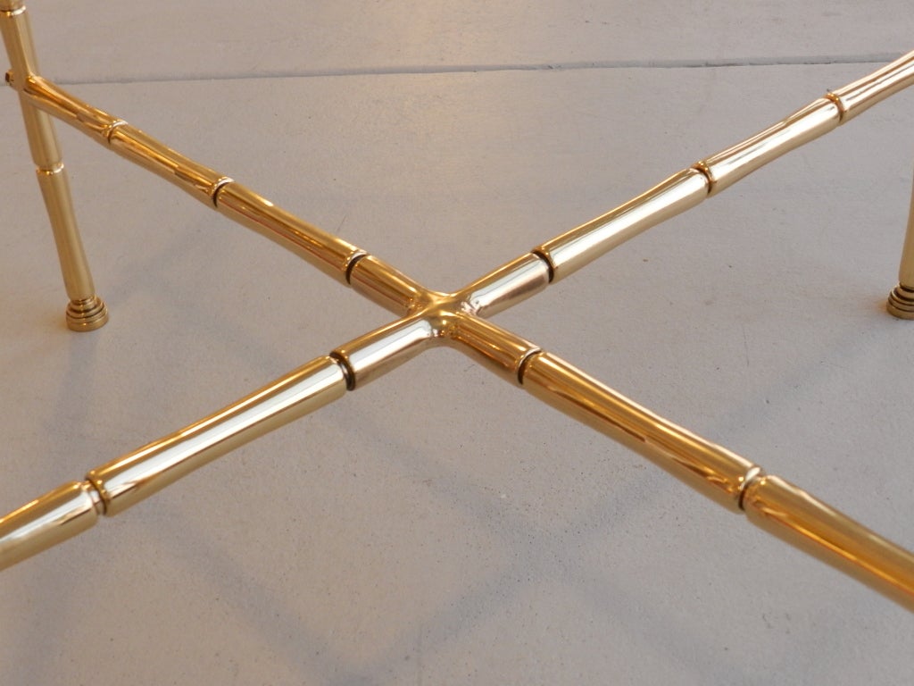 Pair of Brass Faux Bamboo Side Tables at 1stdibs