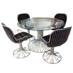 Chic 1970s Italian Chrome Dining Set