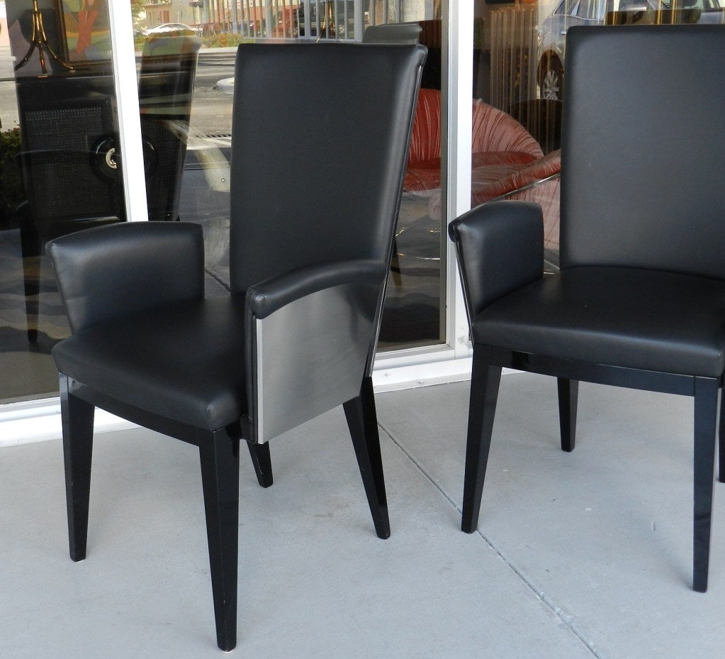 8 Italian Steel and Leather Dining/Conference Chairs 4