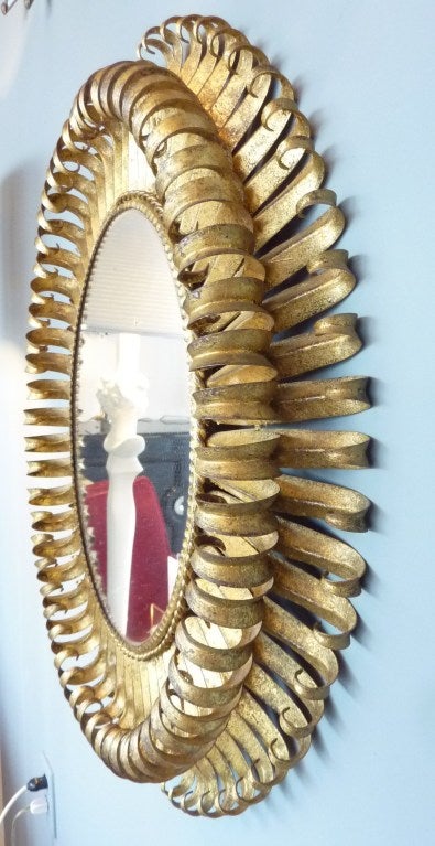 Mid-20th Century Oval Eyelash  Mirror