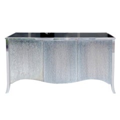 Vintage Unique Steel Console with Textured Steel Doors