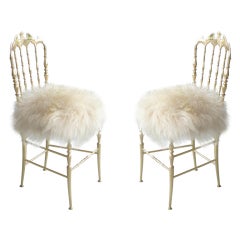 Pair of Brass Chiavari Chairs