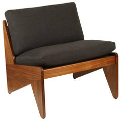 Armless Modern Wood Lounge Chair