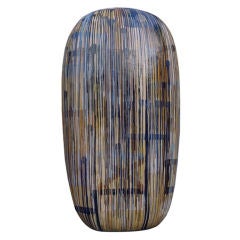 Jun Kaneko: 8 Feet TALL Dango, Multi colored Pin-stripe
